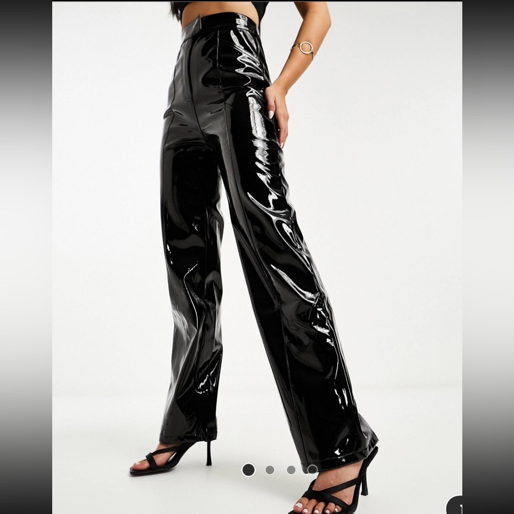 River Island London Vinyl straight leg pants